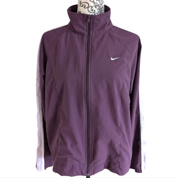 Nike Track Jacket Vintage Full Zip Long Sleeve Athletic Purple Stripe Women's M - Picture 14 of 15